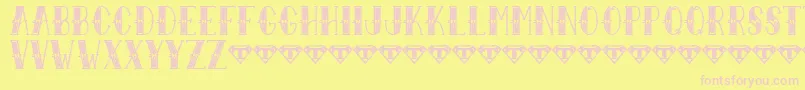 Sailor Larry   Extra Fancy-Schriftart – Rosa Schriften auf gelbem Hintergrund