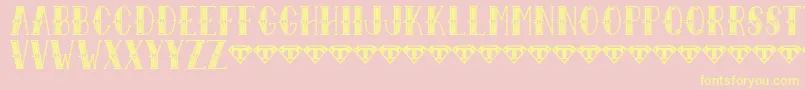 Sailor Larry   Extra Fancy-fontti – keltaiset fontit vaaleanpunaisella taustalla