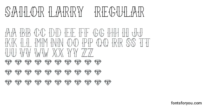 A fonte Sailor Larry   Regular – alfabeto, números, caracteres especiais