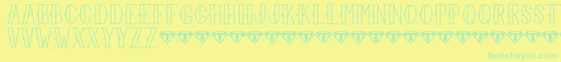 Sailor Larry   Regular-fontti – vihreät fontit keltaisella taustalla