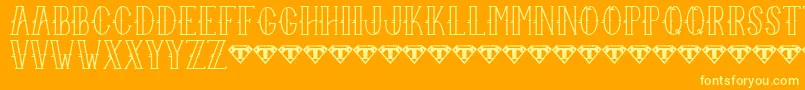 Sailor Larry   Regular-Schriftart – Gelbe Schriften auf orangefarbenem Hintergrund