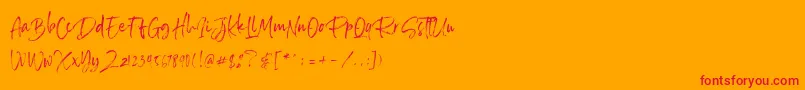 SailRoyals Personal Use Font – Red Fonts on Orange Background