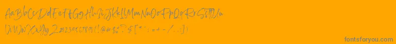 SailRoyals Personal Use-Schriftart – Graue Schriften auf orangefarbenem Hintergrund