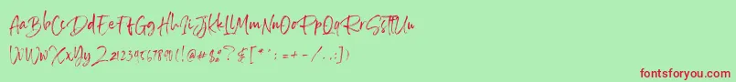 SailRoyals Personal Use Font – Red Fonts on Green Background
