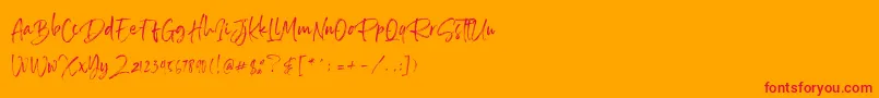 Fonte SailRoyals Personal Use – fontes vermelhas em um fundo laranja