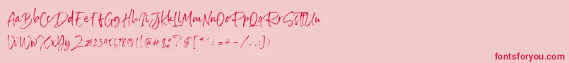 SailRoyals Personal Use Font – Red Fonts on Pink Background