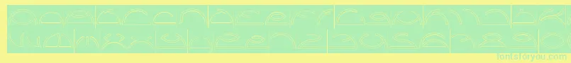 Saint Fighter Aqua Inverse-Schriftart – Grüne Schriften auf gelbem Hintergrund