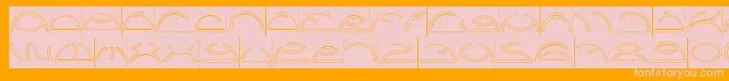 Saint Fighter Aqua Inverse-Schriftart – Rosa Schriften auf orangefarbenem Hintergrund