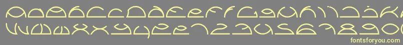 Saint Fighter Aqua-Schriftart – Gelbe Schriften auf grauem Hintergrund