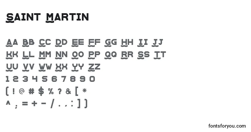 Schriftart Saint Martin – Alphabet, Zahlen, spezielle Symbole