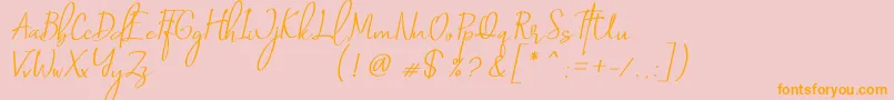 fuente Saint Petersburg   Italic – Fuentes Naranjas Sobre Fondo Rosa