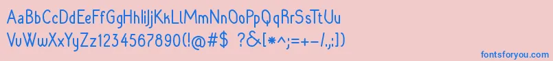 フォントRaradolorbold – ピンクの背景に青い文字