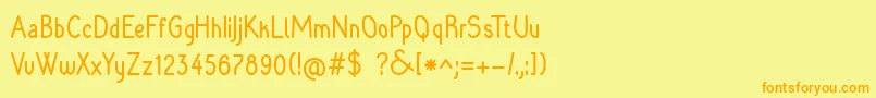 Raradolorbold Font – Orange Fonts on Yellow Background