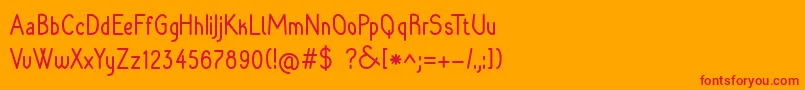 フォントRaradolorbold – オレンジの背景に赤い文字