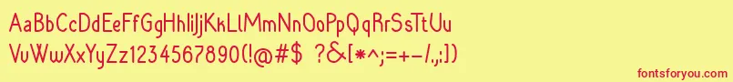 Raradolorbold Font – Red Fonts on Yellow Background