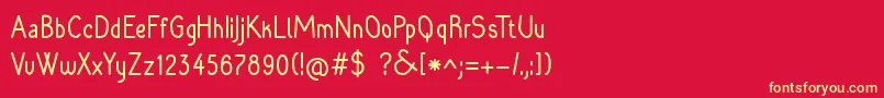 Raradolorbold Font – Yellow Fonts on Red Background