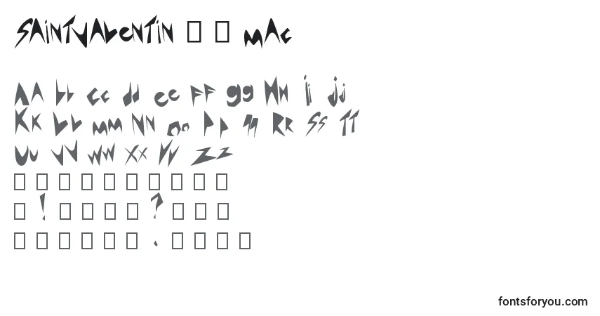 Czcionka SaintValentin 1 3 Mac – alfabet, cyfry, specjalne znaki
