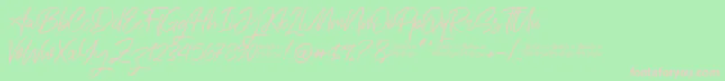 Saitama Font – Pink Fonts on Green Background