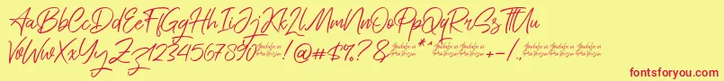 Saitama Font – Red Fonts on Yellow Background