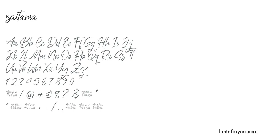 Schriftart Saitama (139465) – Alphabet, Zahlen, spezielle Symbole