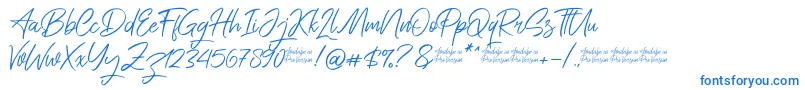 saitama Font – Blue Fonts on White Background