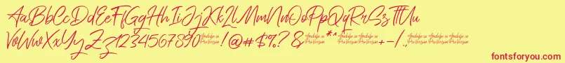 saitama Font – Red Fonts on Yellow Background