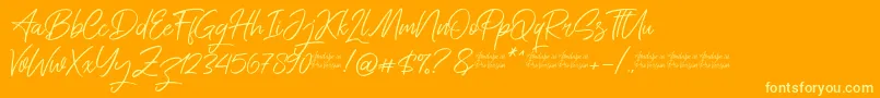 saitama Font – Yellow Fonts on Orange Background