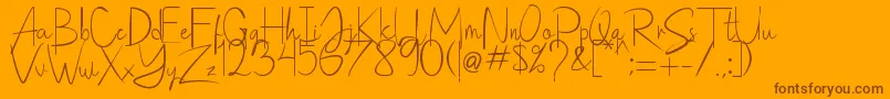 Saiba mais sobre a fonte Saithik Handwritten Fonte Saithik Handwritten – fontes marrons em um fundo laranja