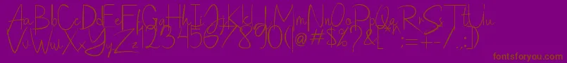 Saithik Handwritten Font – Brown Fonts on Purple Background