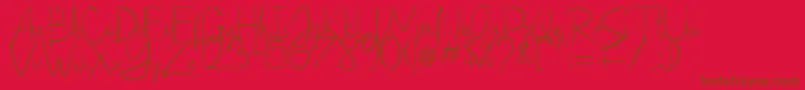 Saithik Handwritten Font – Brown Fonts on Red Background
