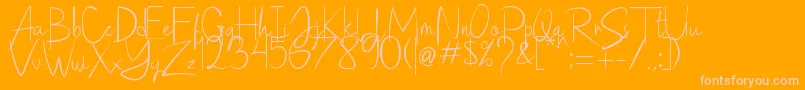 Saithik Handwritten Font – Pink Fonts on Orange Background