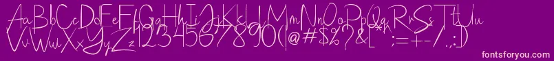 Saithik Handwritten Font – Pink Fonts on Purple Background