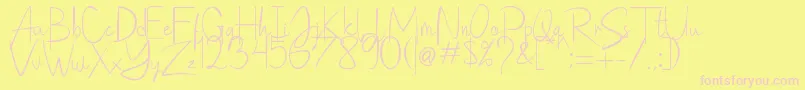 Saithik Handwritten Font – Pink Fonts on Yellow Background