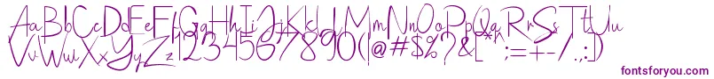 Saithik Handwritten Font – Purple Fonts on White Background