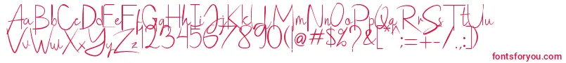 Czcionka Saithik Handwritten – czerwone czcionki na białym tle