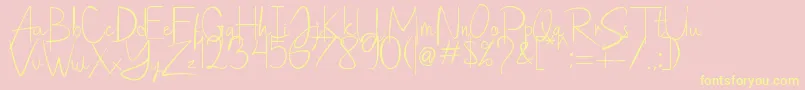 Saithik Handwritten Font – Yellow Fonts on Pink Background