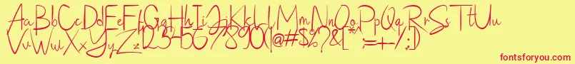 saithik Font – Red Fonts on Yellow Background
