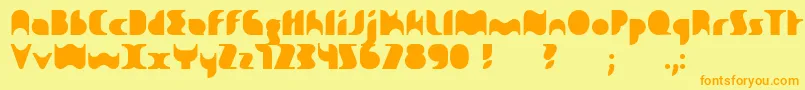 Sakiane Font – Orange Fonts on Yellow Background