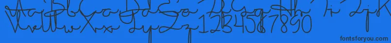 fuente Sakila Script DEMO – Fuentes Negras Sobre Fondo Azul