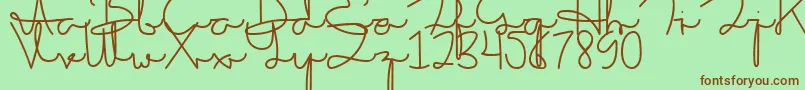 fuente Sakila Script DEMO – Fuentes Marrones Sobre Fondo Verde