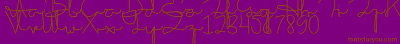 Sakila Script DEMO Font – Brown Fonts on Purple Background