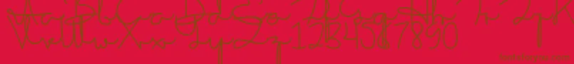 Sakila Script DEMO Font – Brown Fonts on Red Background