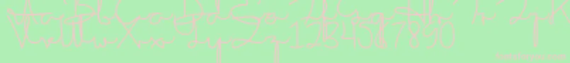 Sakila Script DEMO Font – Pink Fonts on Green Background