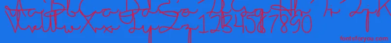 fuente Sakila Script DEMO – Fuentes Rojas Sobre Fondo Azul