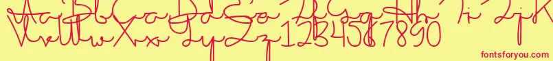 Sakila Script DEMO Font – Red Fonts on Yellow Background