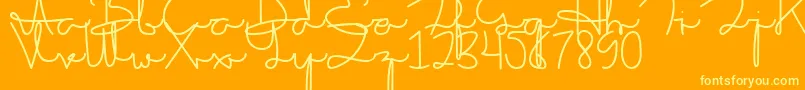 Sakila Script DEMO Font – Yellow Fonts on Orange Background