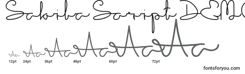 Sakila Script DEMO Font Sizes