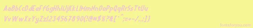 CrystalDecoItalic Font – Pink Fonts on Yellow Background