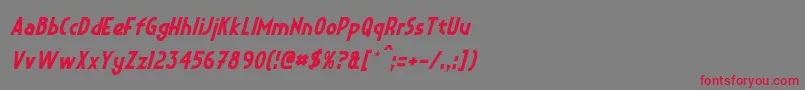 CrystalDecoItalic Font – Red Fonts on Gray Background