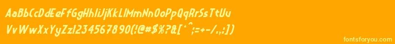 CrystalDecoItalic Font – Yellow Fonts on Orange Background